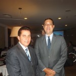 Presidente da ABIH nacional, Enrico Fermi e o gerente geral do TRYP Jesuino Arruda hotel, Vinicius Correa 