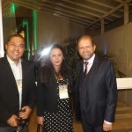 Diretores do festival de turismo de João Pessoa, Claudio Junior e a esposa Paula com o presidente do grupo GJP, Guilherme Paulus