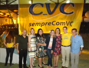 Presidente da ABAV-RN, Abdon Gosson, Telmiza Oliveira do Majestic, Carla do Pizzato, Andrezza Varela do Pipa Lagoa resort,  Samira do grupo Aram, diretor de produtos Brasil1 da CVC, Cristiano Placeres e o presidente da ABIh-RN, José Odécio